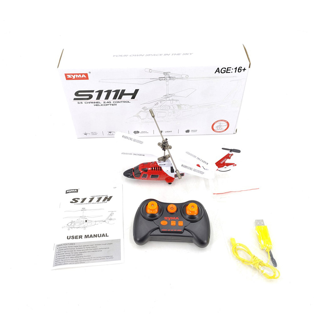 S111H 2.4G RC Airplane 3CH Dual-Prop Gyro Stabilized RC Helicopter Aircraft Model with Bright Night Navigation Lights - RTF Version - stirlingkit