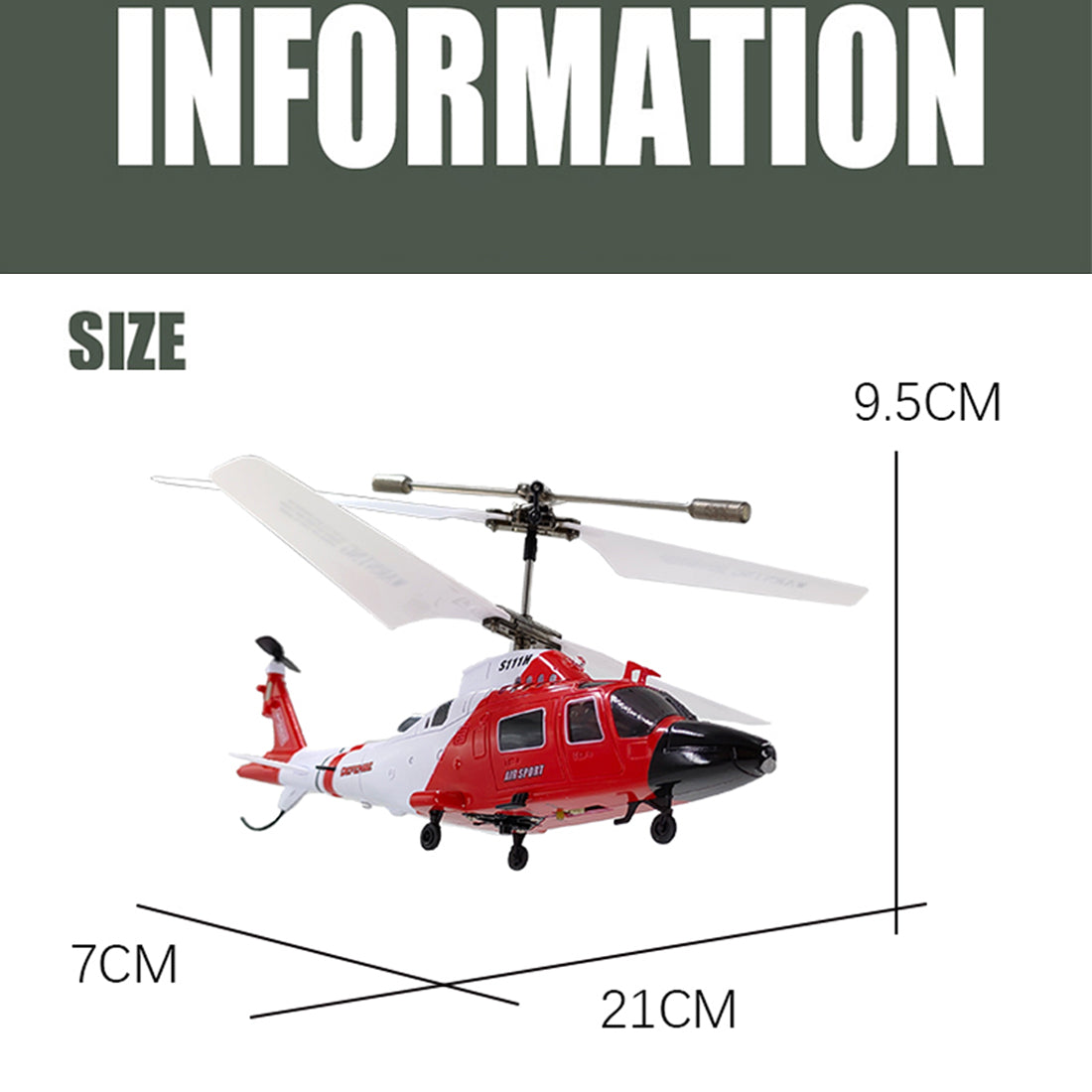 S111H 2.4G RC Airplane 3CH Dual-Prop Gyro Stabilized RC Helicopter Aircraft Model with Bright Night Navigation Lights - RTF Version - stirlingkit