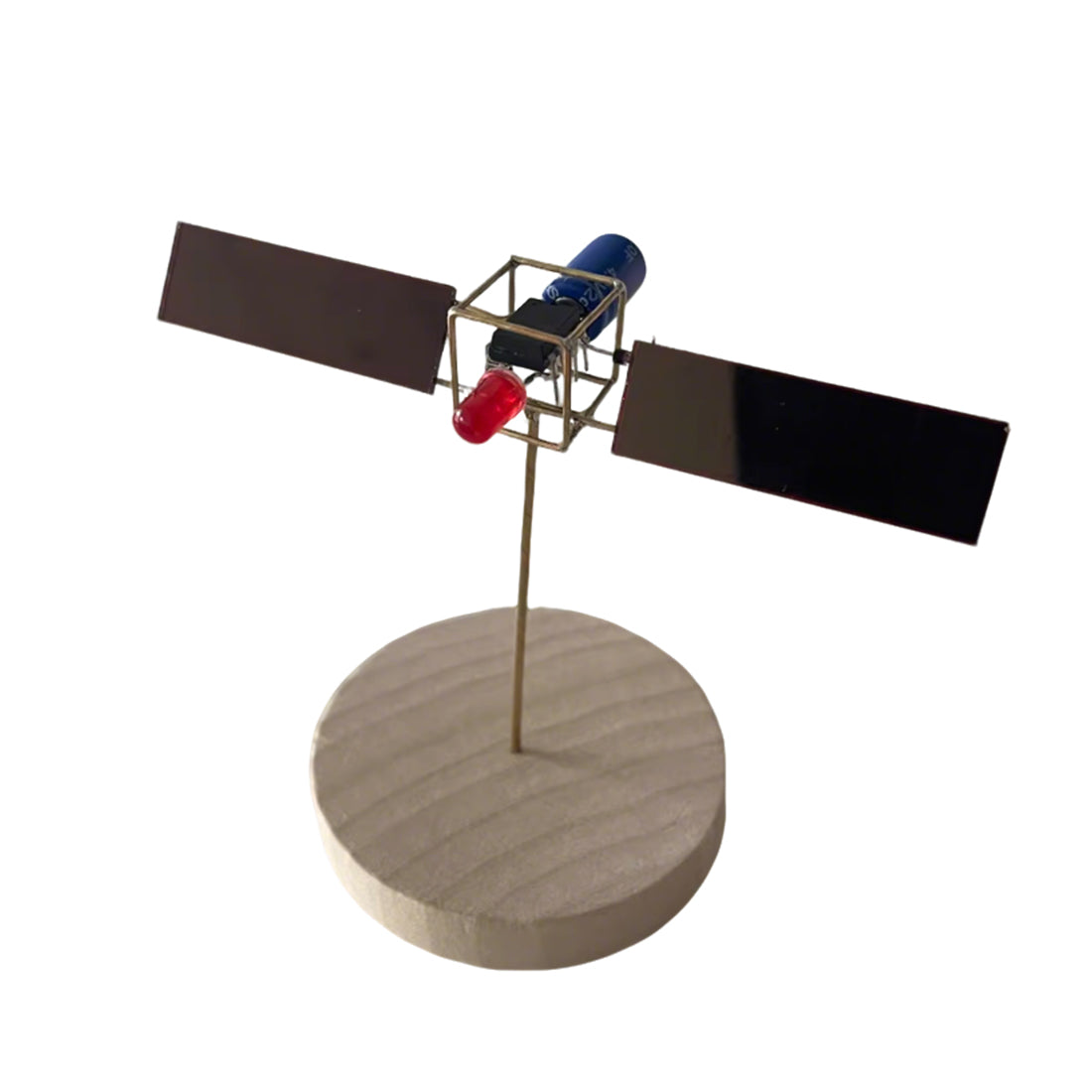 Satellite Circuit Sculpture DIY Kits Powered by Solar Panels - stirlingkit