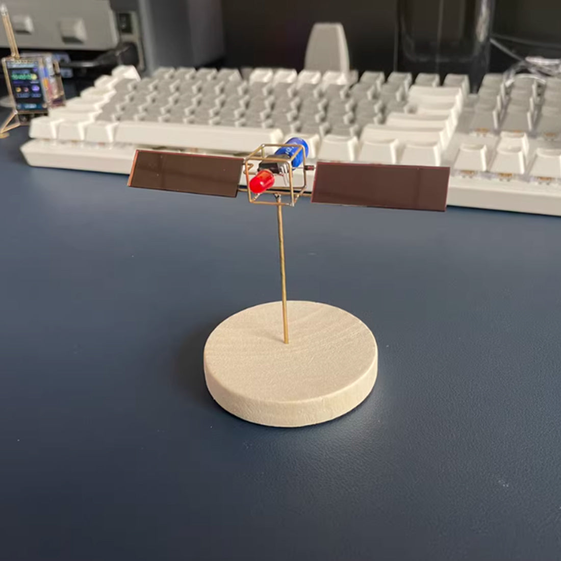 Satellite Circuit Sculpture DIY Kits Powered by Solar Panels - stirlingkit