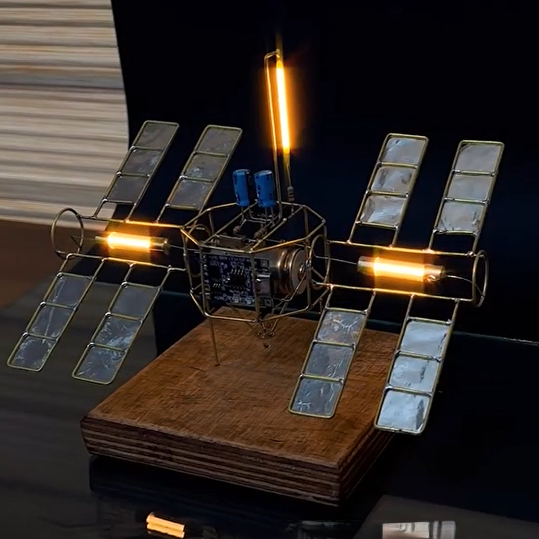 Sci-Fi Space Station Copper Wire Welding DIY Model Kit Edison LED Lamp - stirlingkit
