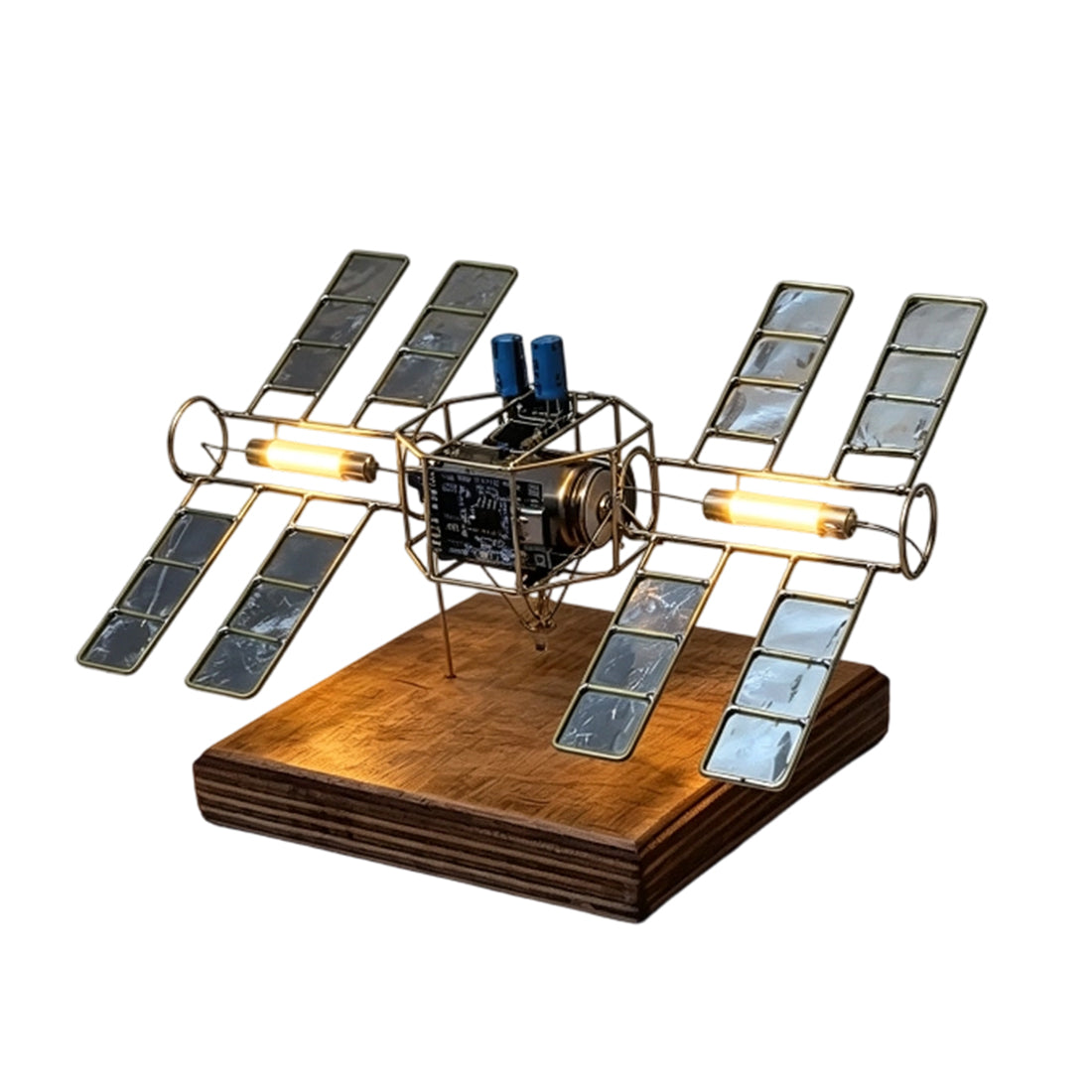 Sci-Fi Space Station Copper Wire Welding DIY Model Kit Edison LED Lamp - stirlingkit