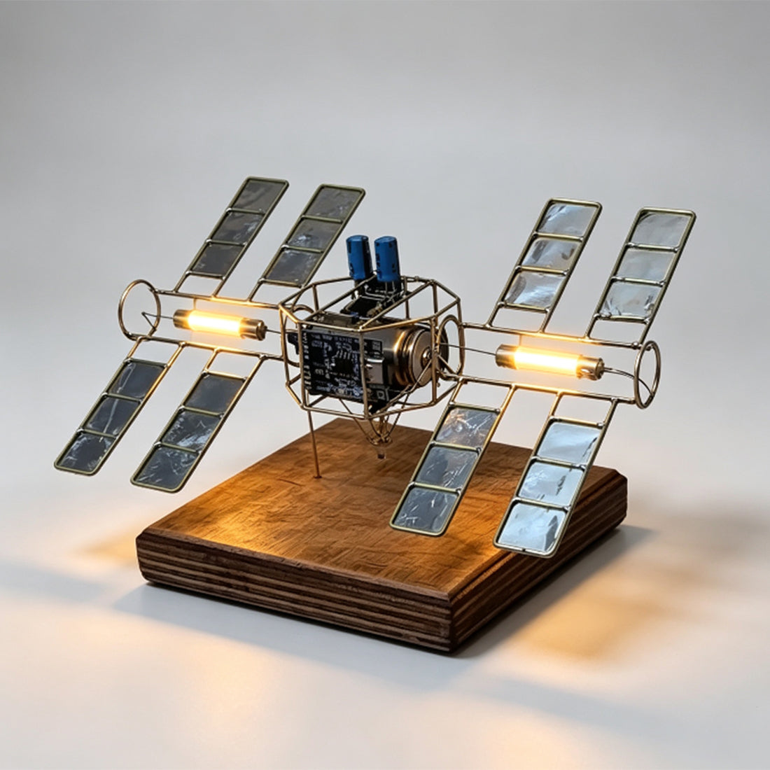 Sci-Fi Space Station Copper Wire Welding DIY Model Kit Edison LED Lamp - stirlingkit