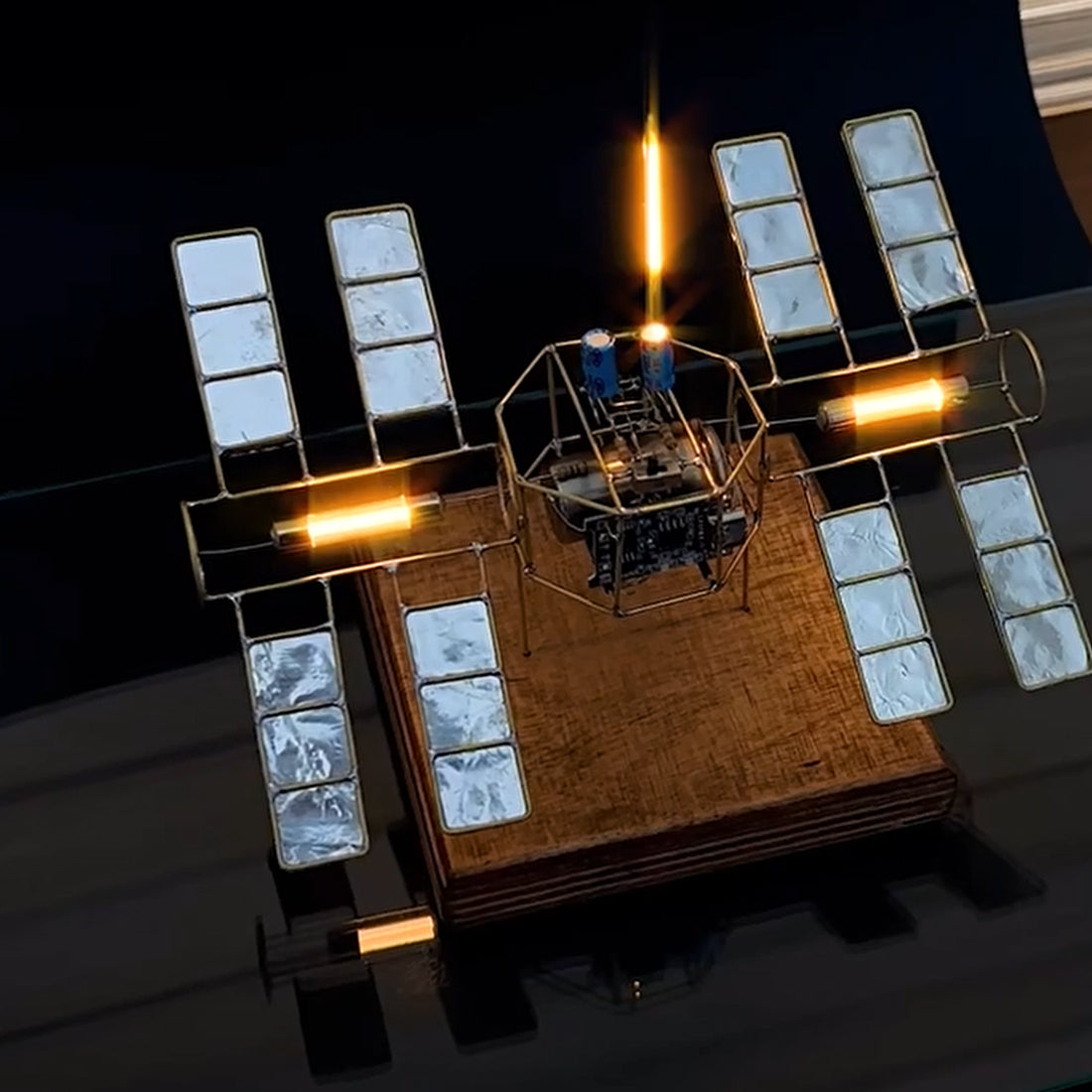 Sci-Fi Space Station Copper Wire Welding DIY Model Kit Edison LED Lamp - stirlingkit