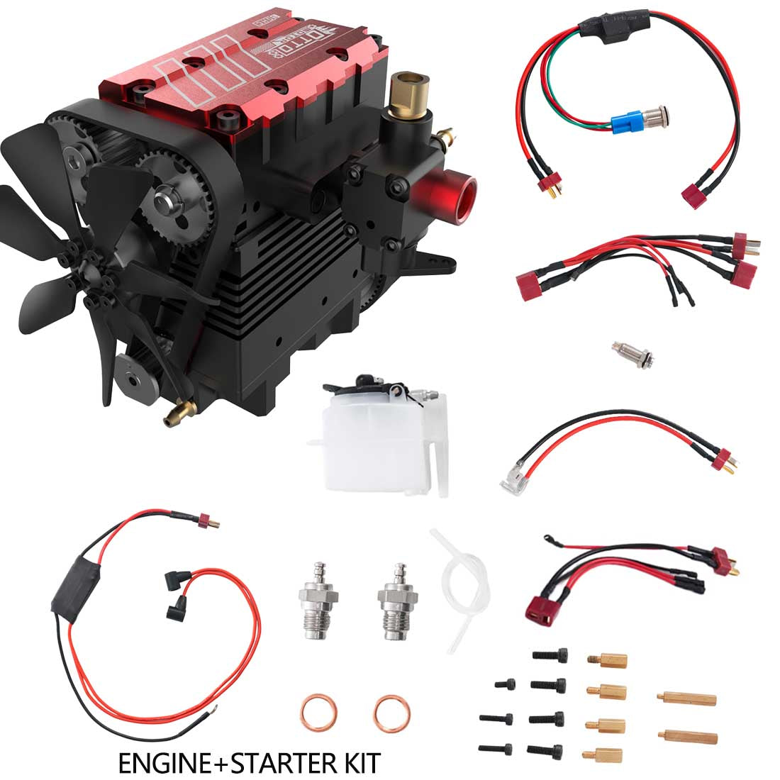 SEMTO ENGINE ST-NF2 DIY Build a Nitro 4 Stroke 2 Cylinder Engine Kit That Runs- FS-L200AC