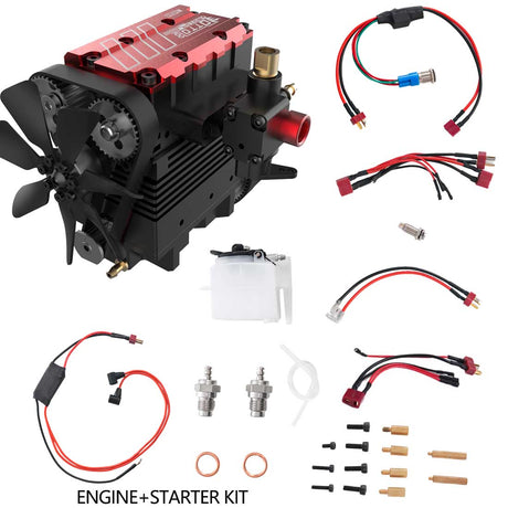 SEMTO ENGINE ST-NF2 DIY Build a Nitro 4 Stroke 2 Cylinder Engine Kit That Runs- FS-L200AC - stirlingkit