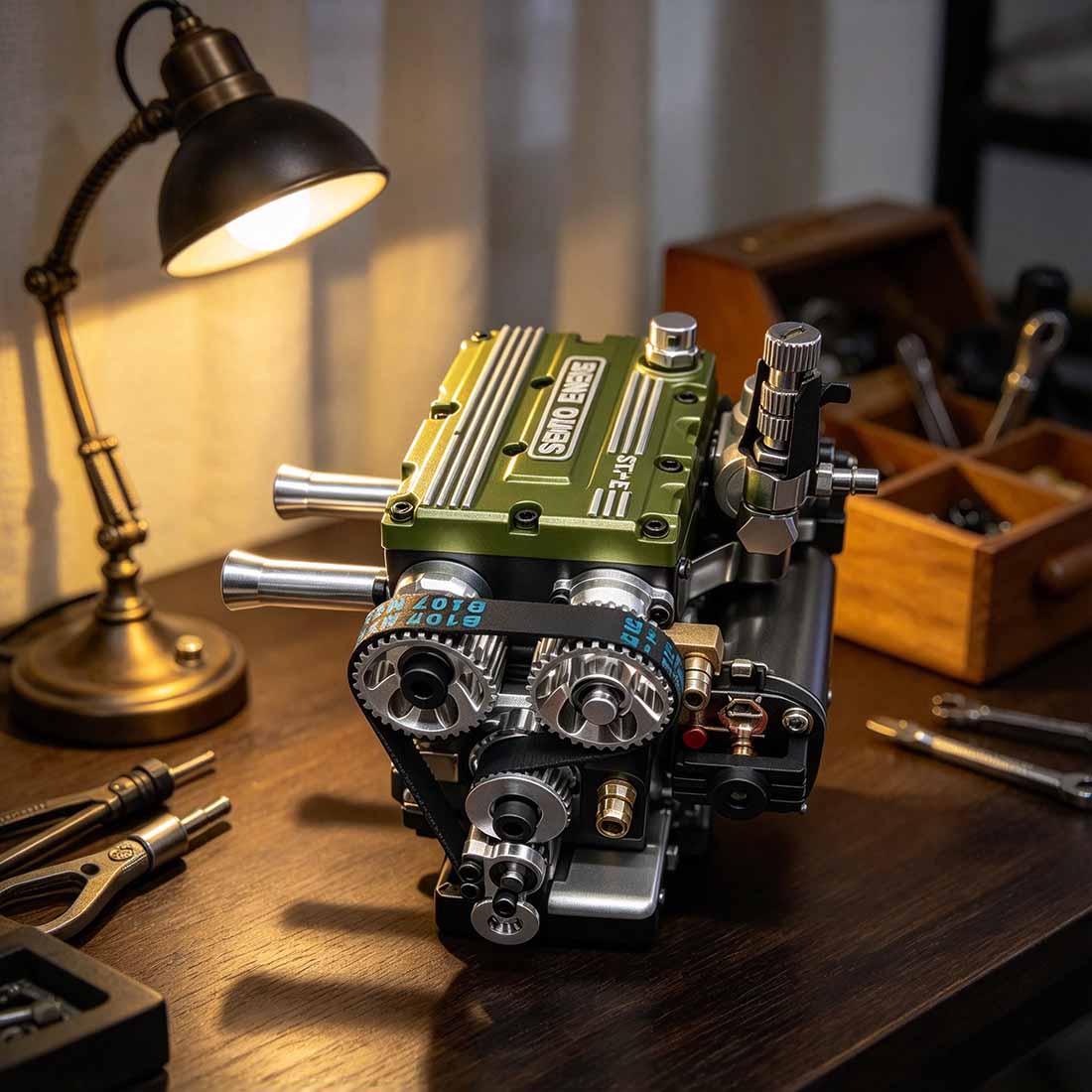 SEMTO ST-FL2 8.6cc 2 Cylinder Engine DIY Kits Nitro 4 Stroke Model Engine for Beginner - stirlingkit