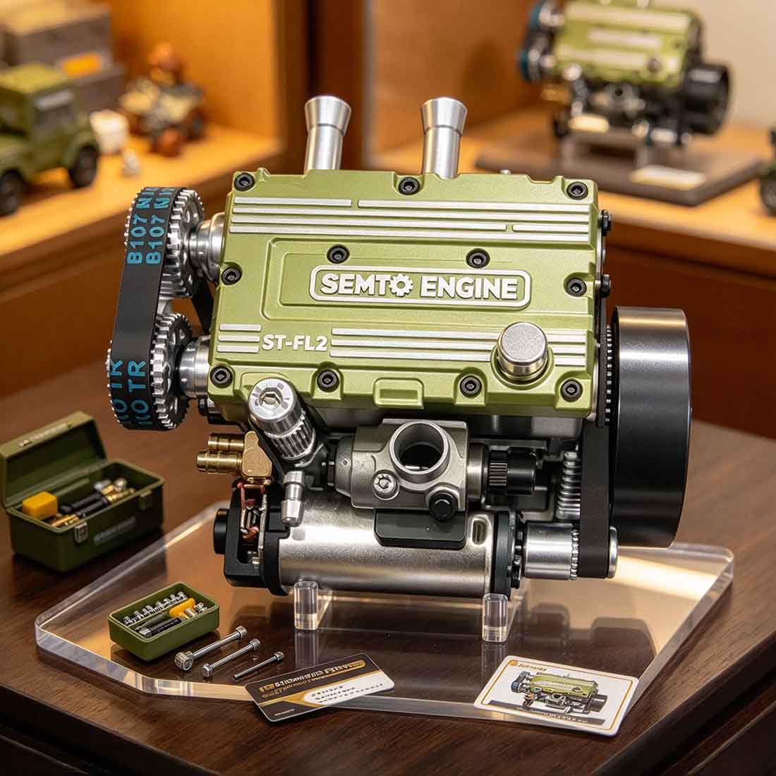 SEMTO ST-FL2 8.6cc 2 Cylinder Engine DIY Kits Nitro 4 Stroke Model Engine for Beginner - stirlingkit