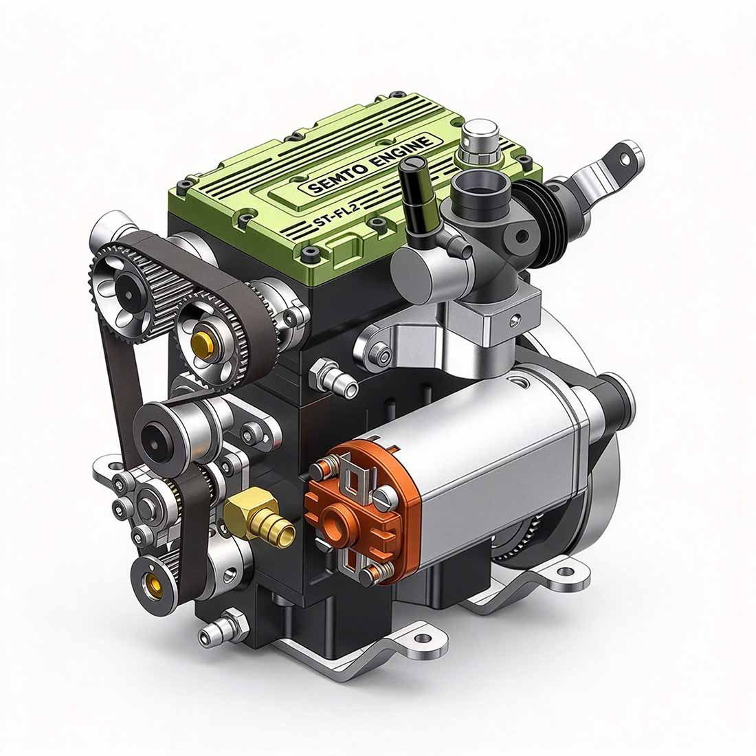 SEMTO ST-FL2 8.6cc 2 Cylinder Engine DIY Kits Nitro 4 Stroke Model Engine for Beginner - stirlingkit