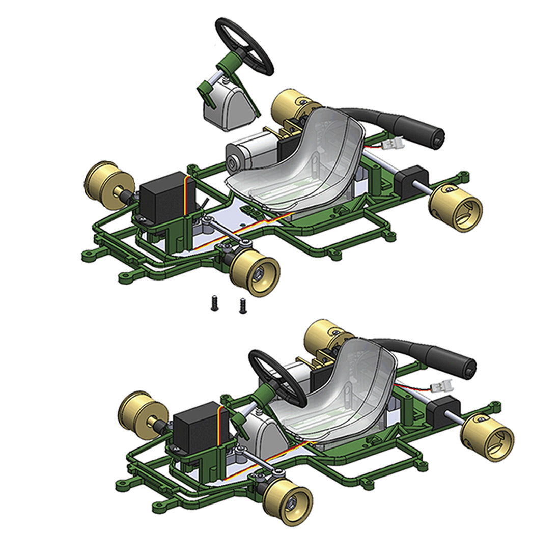 Sengi Kart-80 Mini RC Kart Build Your Own 1/32 Go-Kart Full Set