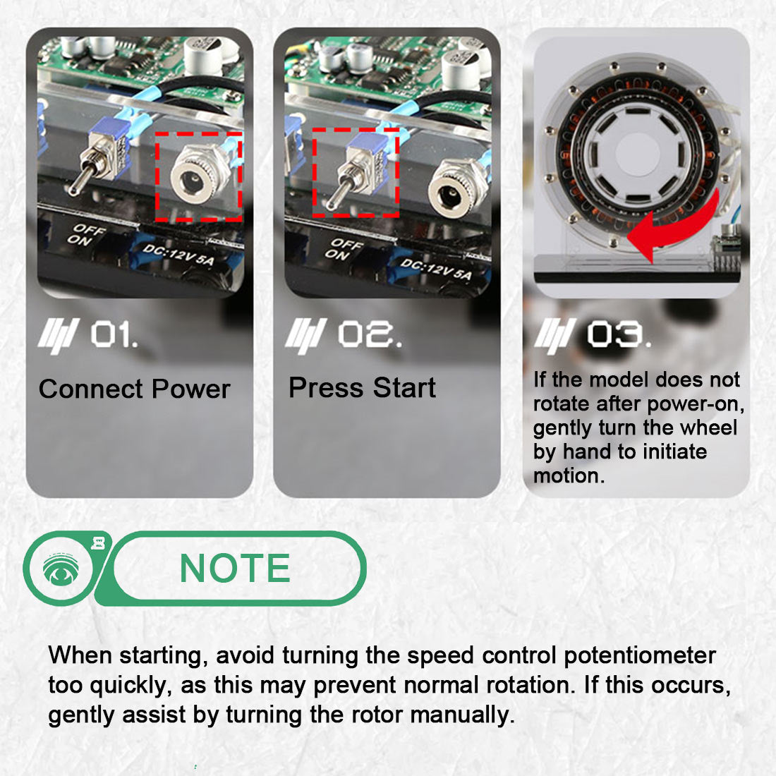 Shaftless Pump-Push Motor Model High-Power Brushless DC Inner-Rotor Motor 1000r/min - stirlingkit