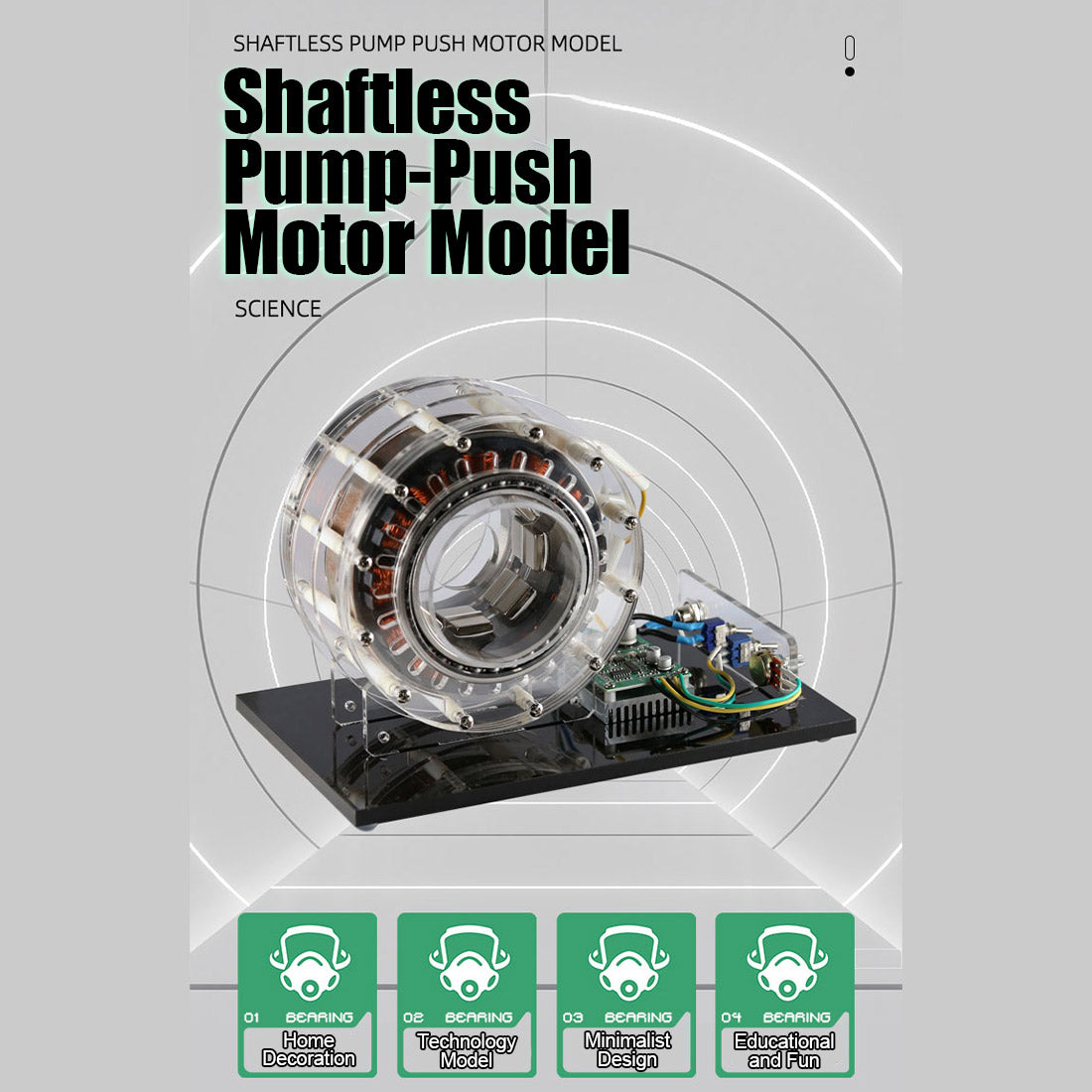 Shaftless Pump-Push Motor Model High-Power Brushless DC Inner-Rotor Motor 1000r/min - stirlingkit