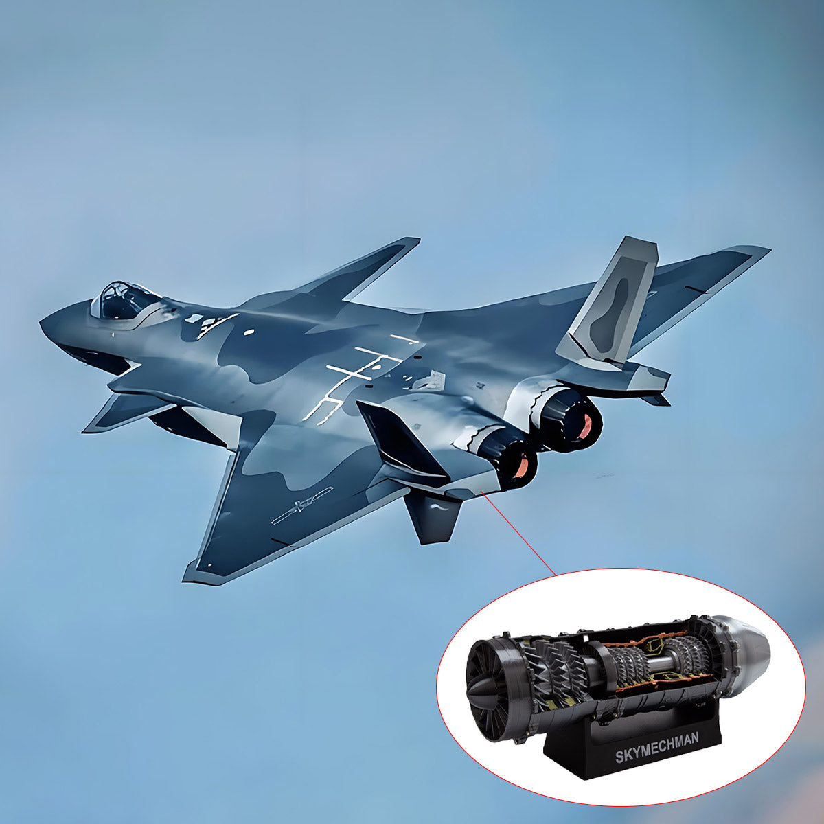 SKYMECHMAN Building a 1/18 Turbofan Engine Model Kit WS-15 Build Your Own Turbofan Engine that Works - stirlingkit