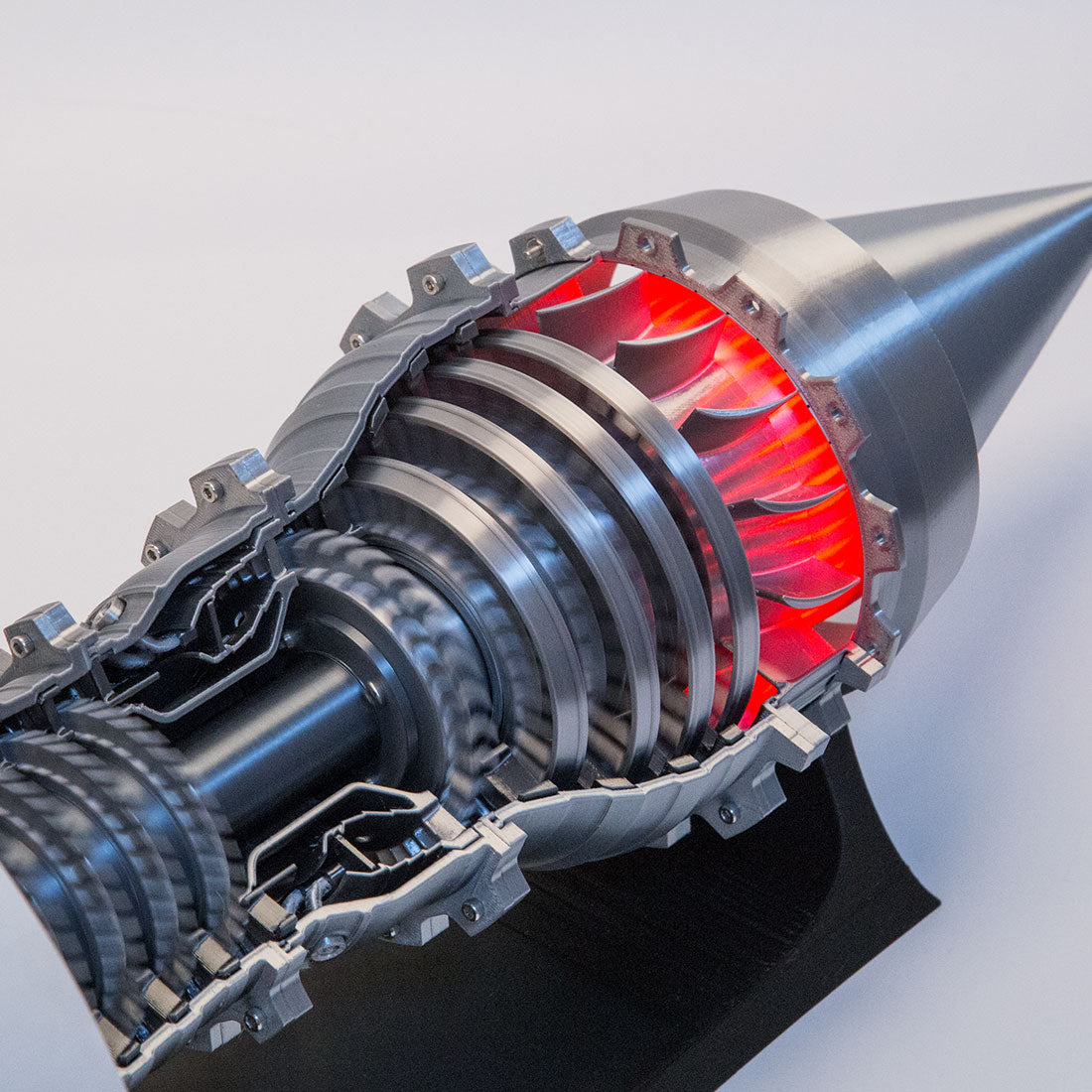 SKYMECHMAN TR900 Aircraft Turbofan Engine Model Kits 1/15 with LED Light Upgrade - stirlingkit