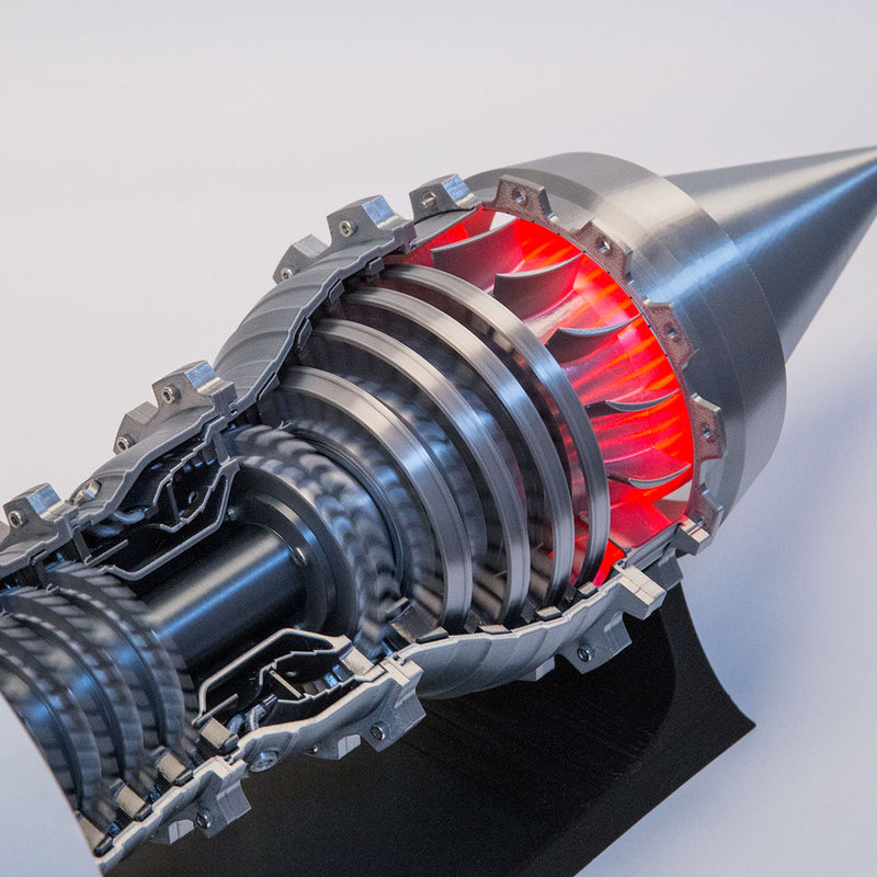 SKYMECHMAN TR900 Aircraft Turbofan Engine Model Kits 1/15 with LED Light Upgrade - stirlingkit
