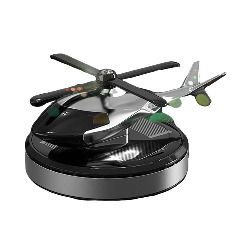 Solar Helicopter for car Air Freshener Diffuser Silver - stirlingkit