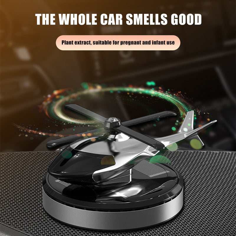 Solar Helicopter for car Air Freshener Diffuser Silver - stirlingkit