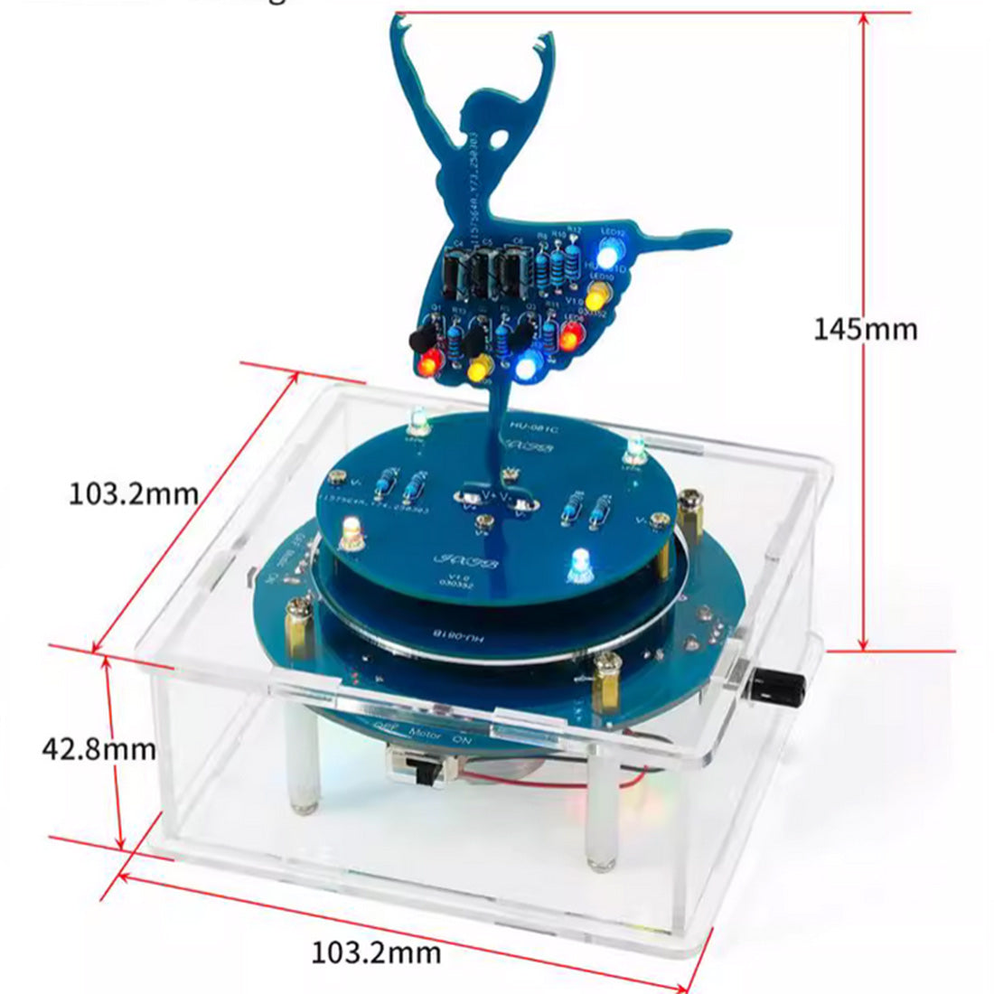 Spinning Ballerina Dancer DIY Electronic Kit Music Box - stirlingkit