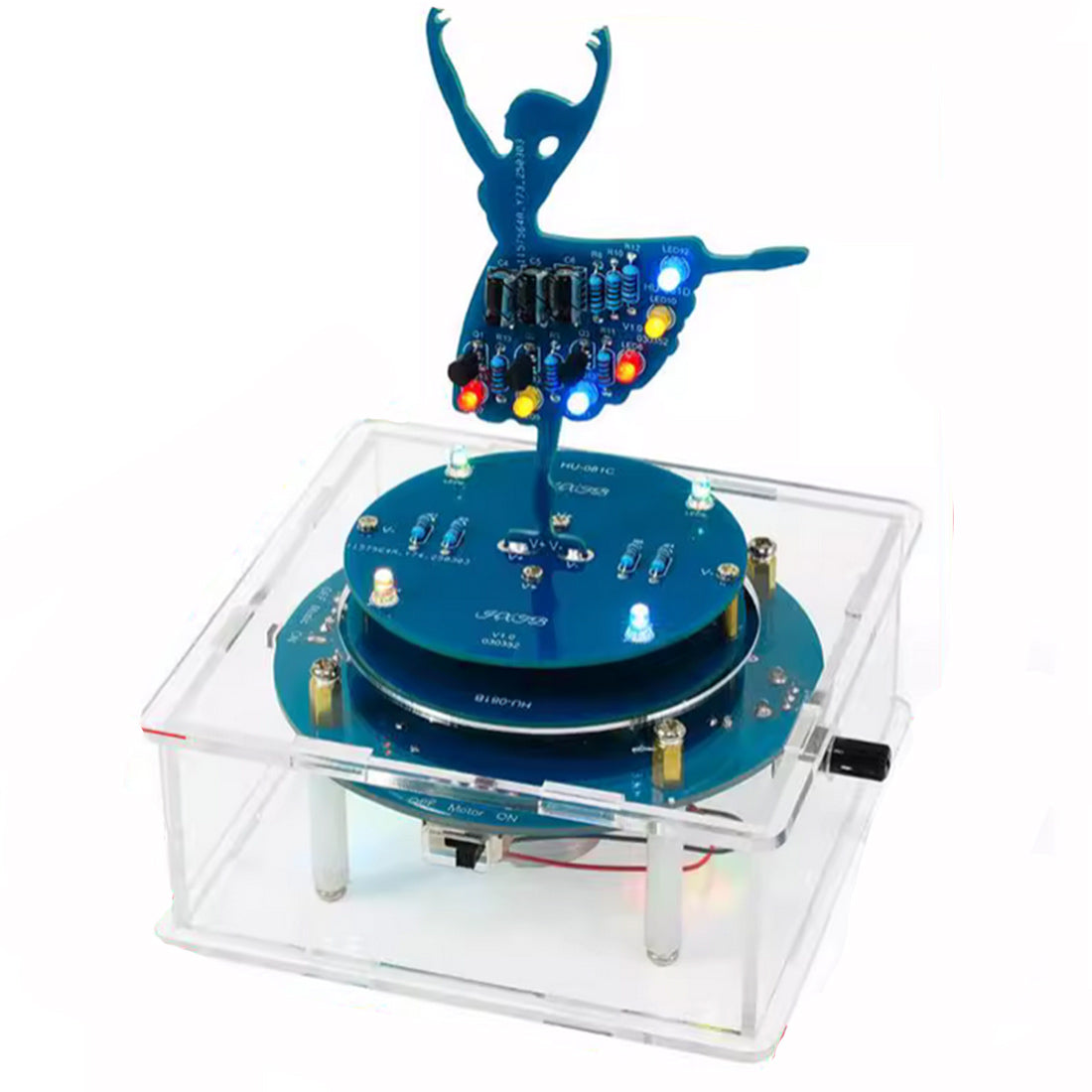 Spinning Ballerina Dancer DIY Electronic Kit Music Box - stirlingkit