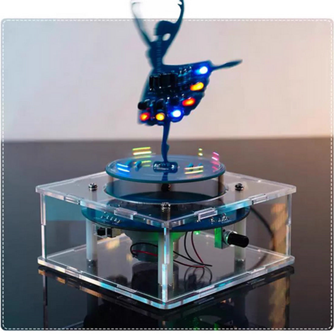 Spinning Ballerina Dancer DIY Electronic Kit Music Box - stirlingkit