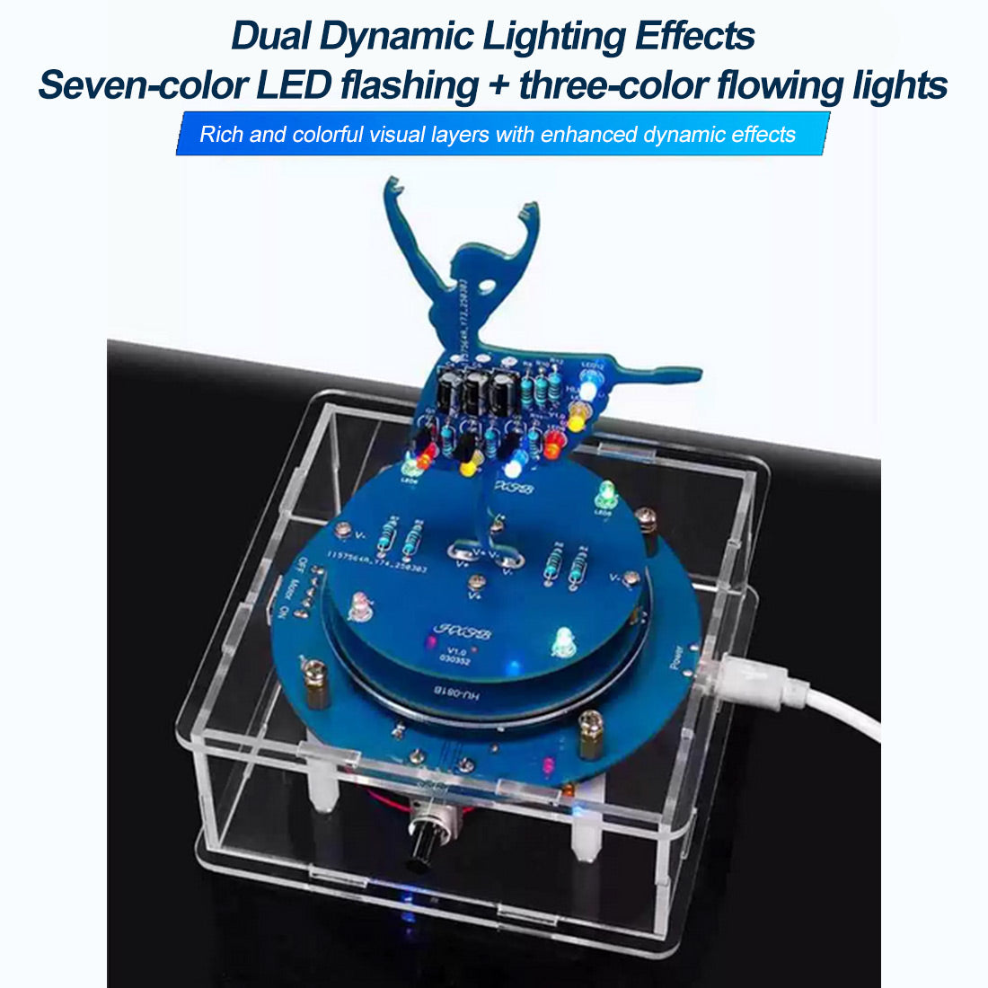 Spinning Ballerina Dancer DIY Electronic Kit Music Box - stirlingkit