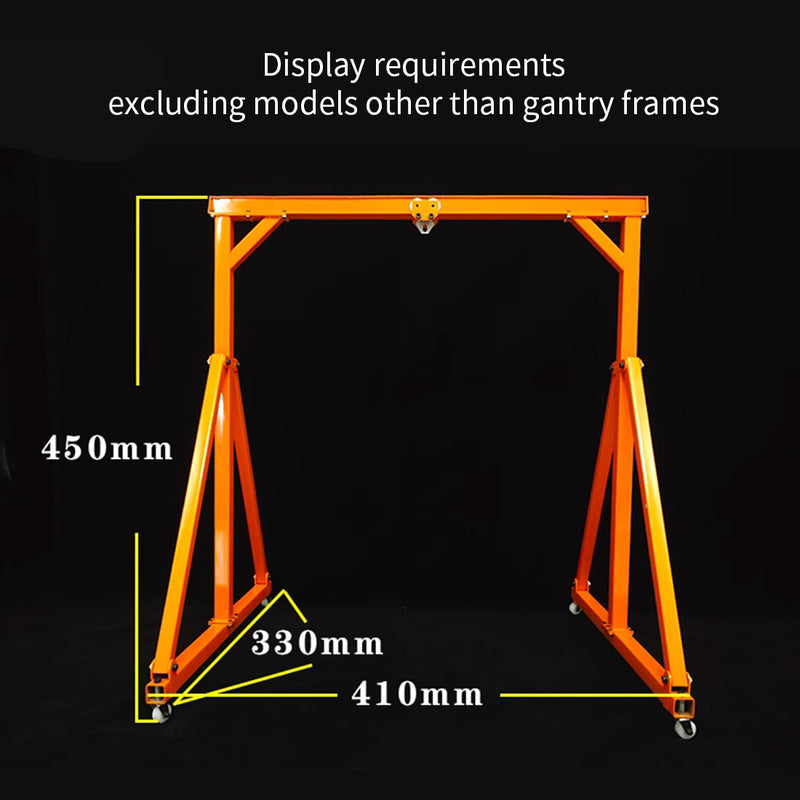 Stainless Steel Gantry Cranes with Chain Hoist Set for 1/12 and 1/14 Scale Car Model - stirlingkit