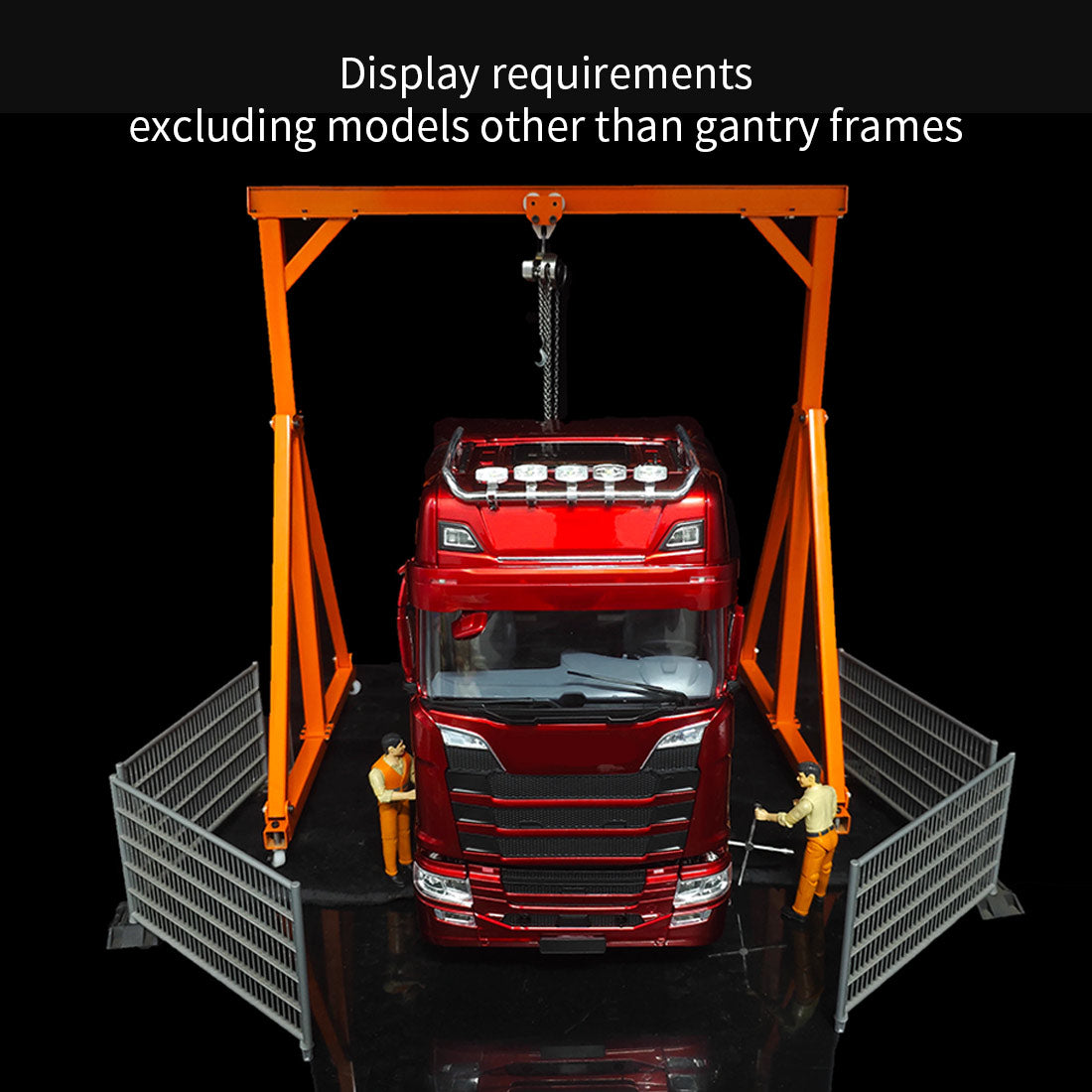 Stainless Steel Gantry Cranes with Chain Hoist Set for 1/12 and 1/14 Scale Car Model - stirlingkit