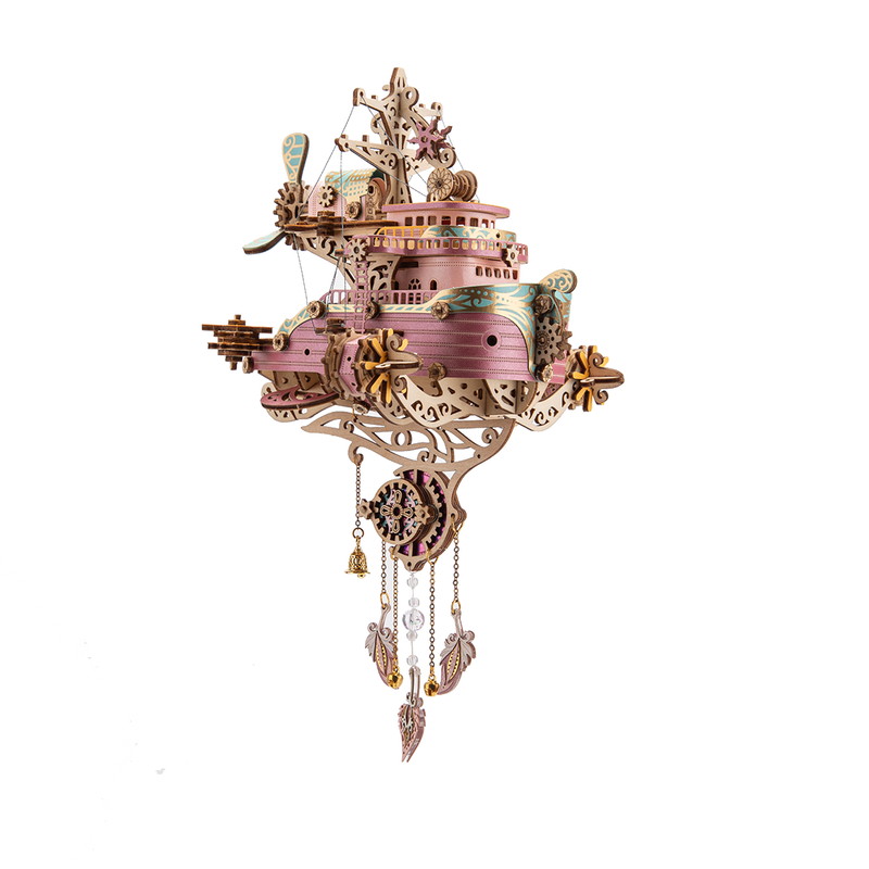 Steampunk Airship DIY 3D Wooden Flyship Model Kits Gift for Her - stirlingkit