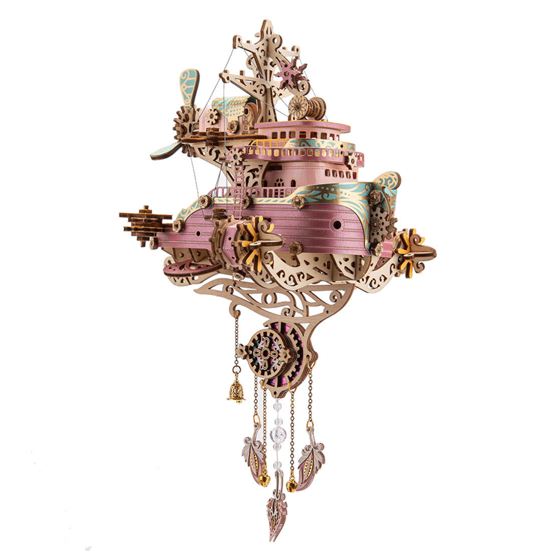 Steampunk Airship DIY 3D Wooden Flyship Model Kits Gift for Her - stirlingkit