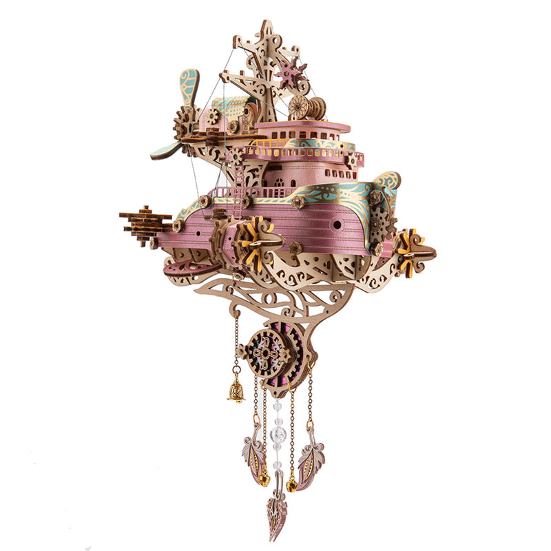 Steampunk Airship DIY 3D Wooden Flyship Model Kits Gift for Her - stirlingkit