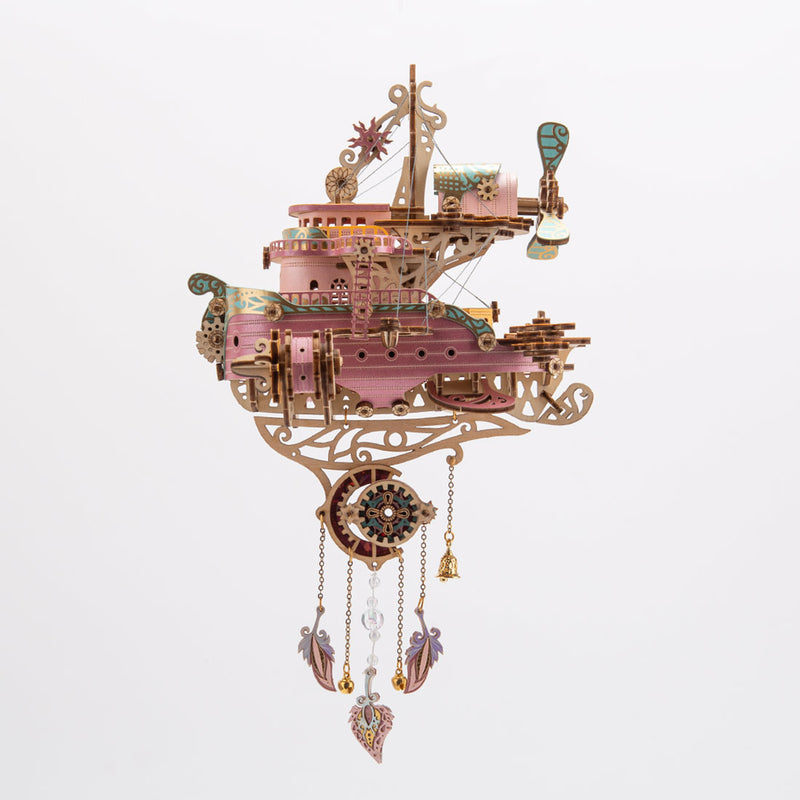 Steampunk Airship DIY 3D Wooden Flyship Model Kits Gift for Her - stirlingkit