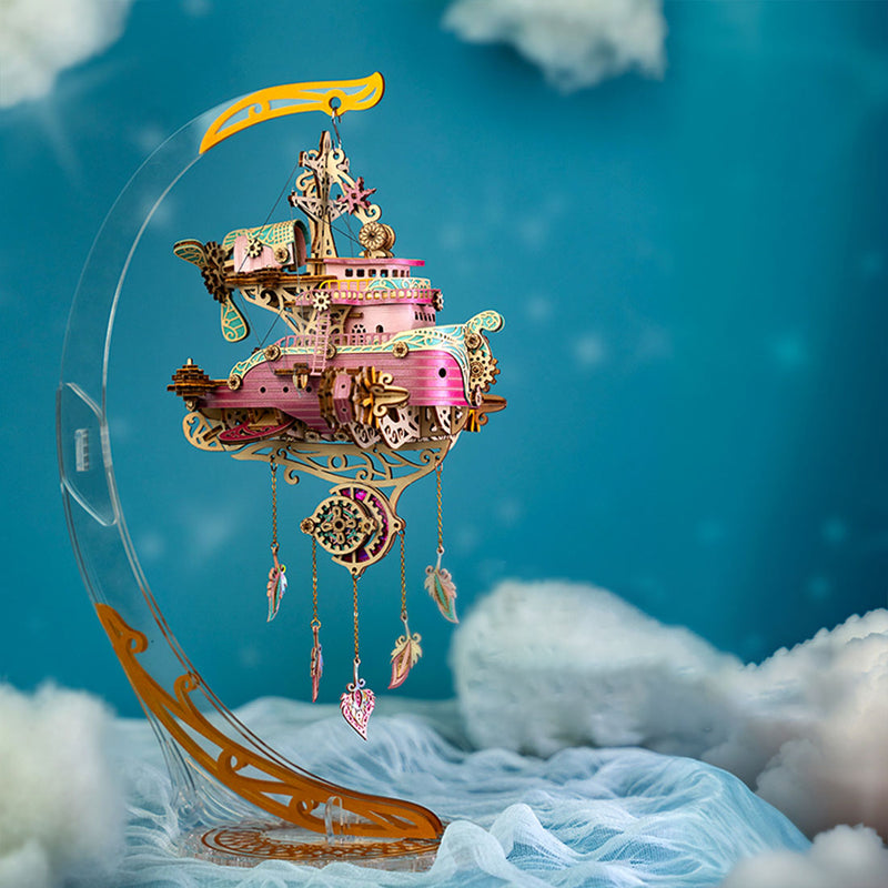 Steampunk Airship DIY 3D Wooden Flyship Model Kits Gift for Her - stirlingkit