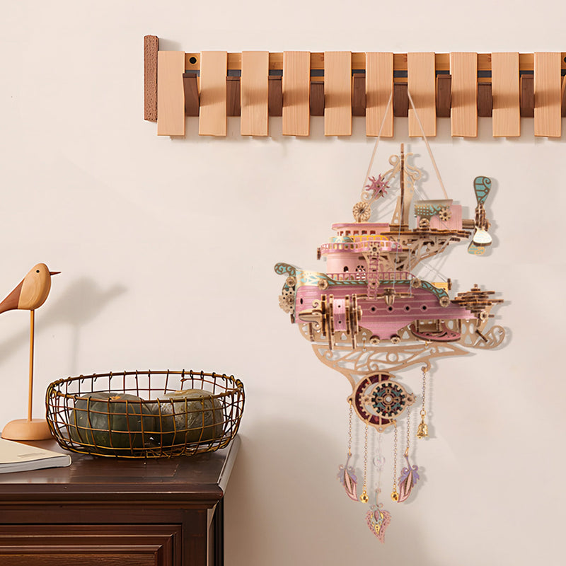 Steampunk Airship DIY 3D Wooden Flyship Model Kits Gift for Her - stirlingkit
