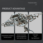 Steampunk Mobula Manta Ray Mechanical 3D Metal Model Building Kits 200+PCS - stirlingkit