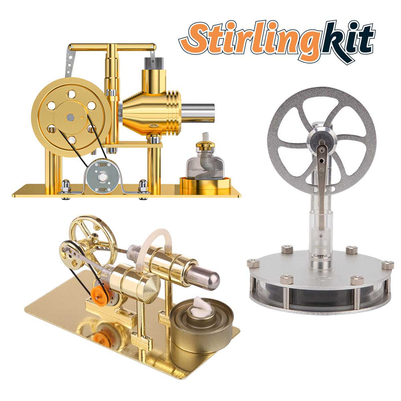 STEM Educational DIY Kit Build Your Own Stirling Engine 3pcs Set - stirlingkit