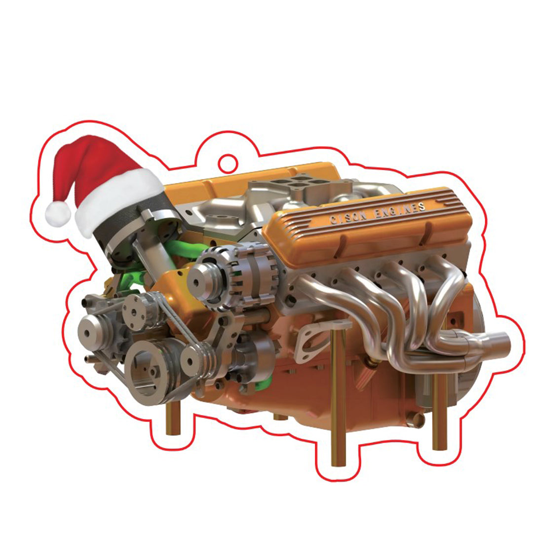 Stirlingkit V8 Engine Christmas Tree Ornament – Hanging Gift for Car & Engine Lovers - stirlingkit