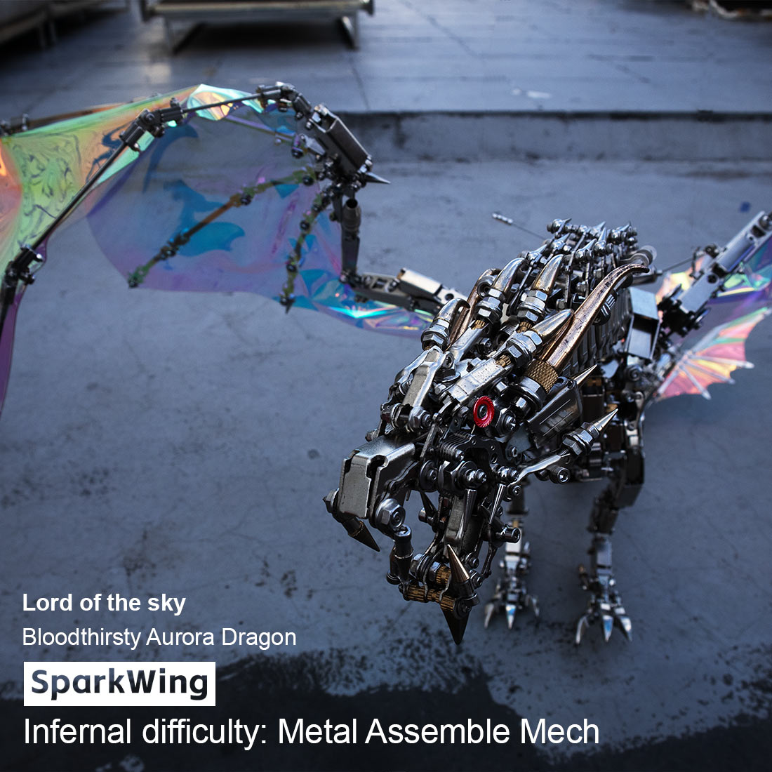 Super Large 3D Metal Aurora Dragon Difficult Puzzle Model Building kits for Adults - stirlingkit