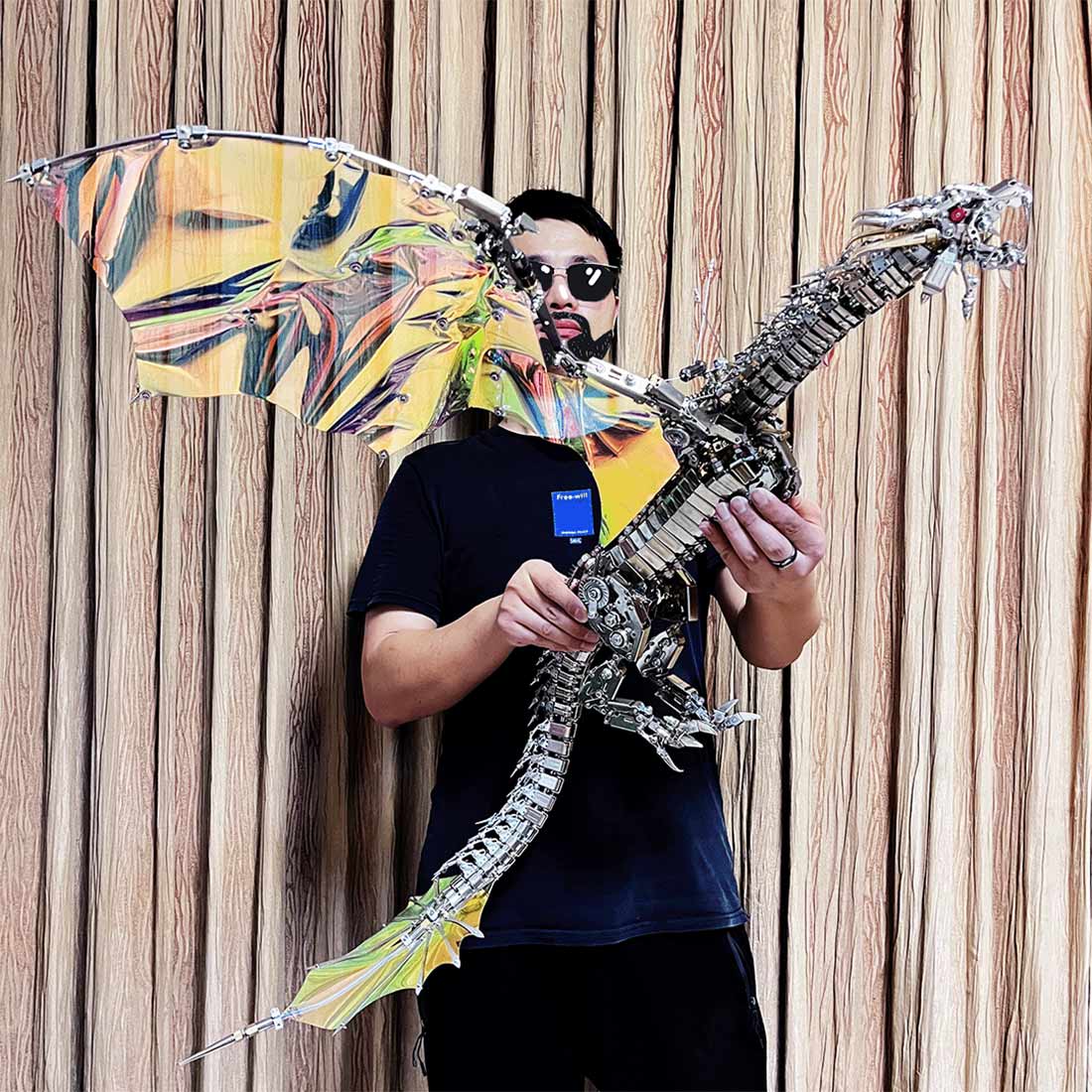 Super Large 3D Metal Aurora Dragon Difficult Puzzle Model Building kits for Adults - stirlingkit