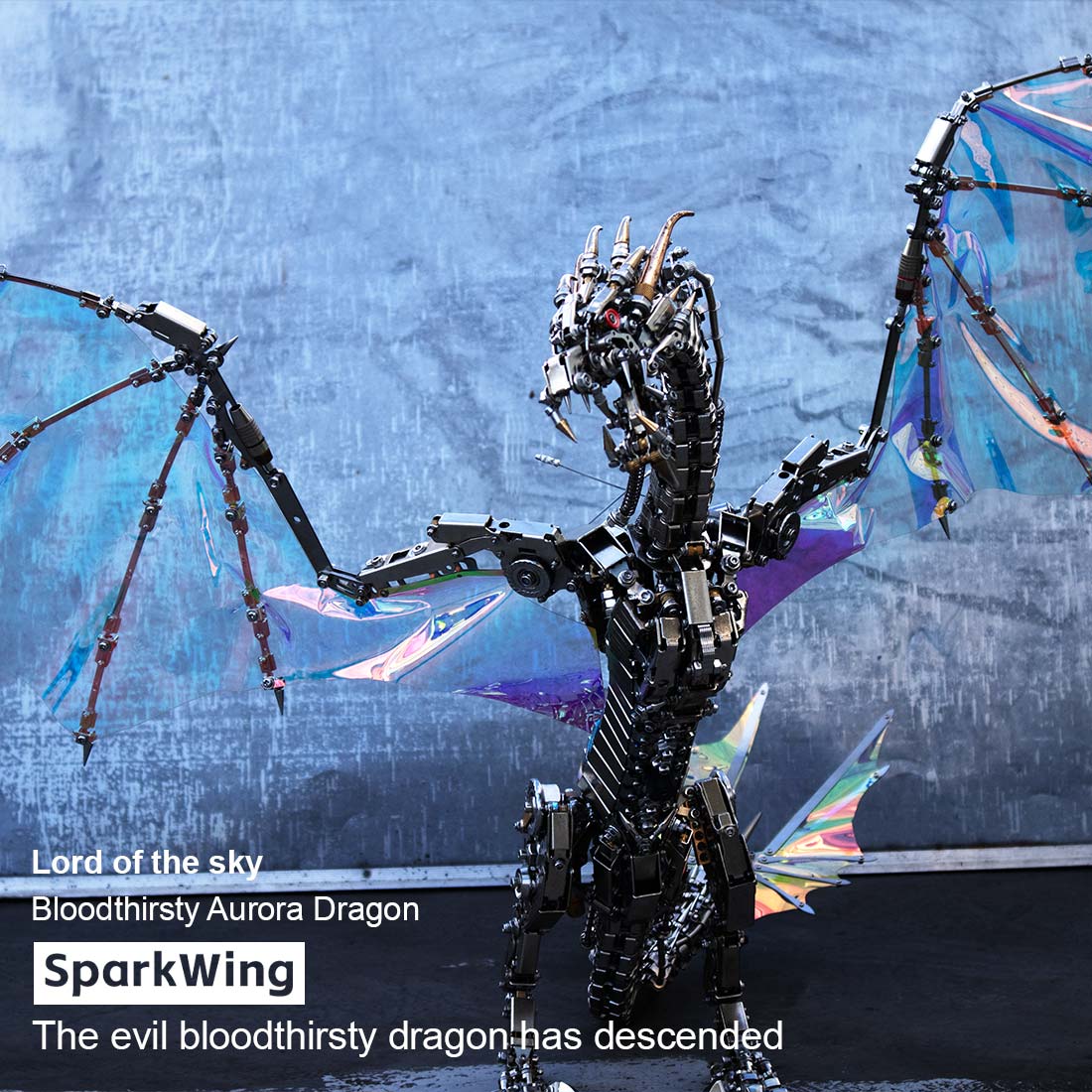Super Large 3D Metal Aurora Dragon Difficult Puzzle Model Building kits for Adults - stirlingkit