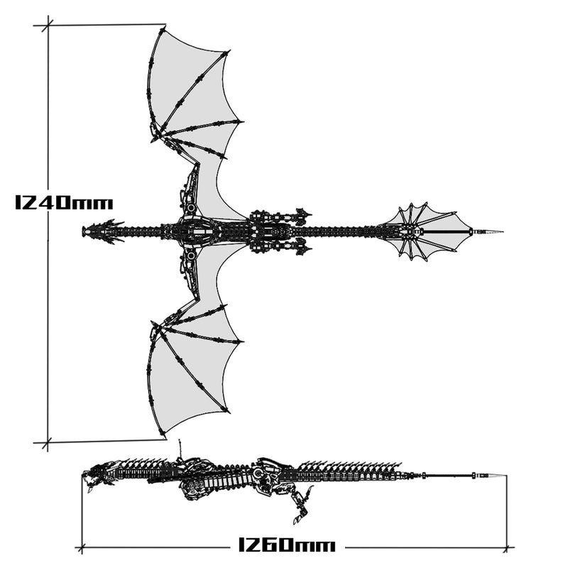 Super Large 3D Metal Aurora Dragon Difficult Puzzle Model Building kits for Adults - stirlingkit