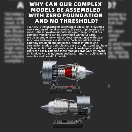 TECHING 1/12 Scale Dual Spool Cutaway Turbofan Engine Model Kits Build your Own Jet Engine Kit That Runs 300+pcs DM121 - stirlingkit