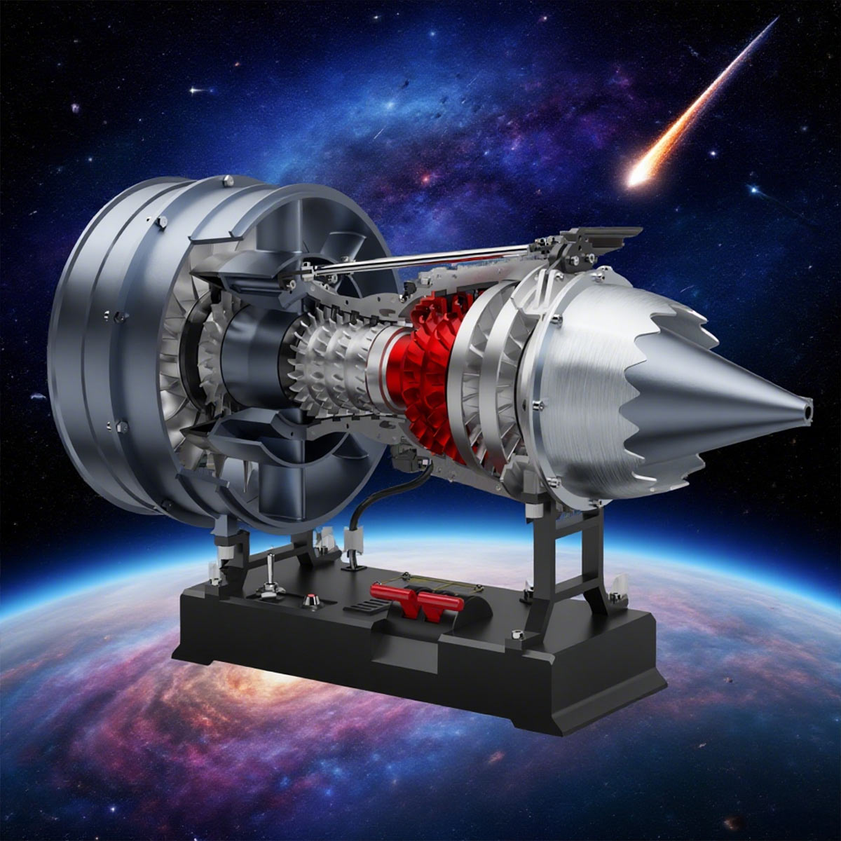 TECHING 1/12 Scale Dual Spool Cutaway Turbofan Engine Model Kits Build your Own Jet Engine Kit That Runs 300+pcs DM121 - stirlingkit