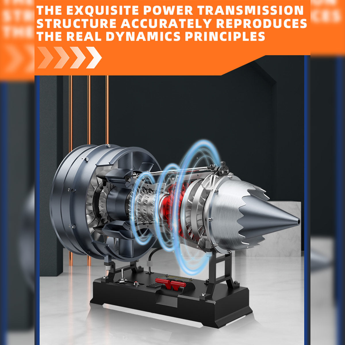 TECHING 1/12 Scale Dual Spool Cutaway Turbofan Engine Model Kits Build your Own Jet Engine Kit That Runs 300+pcs DM121 - stirlingkit