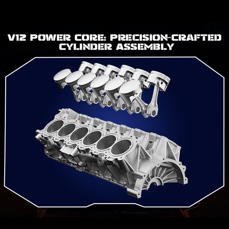 V12 Engine Casing TECHING DM108 Metal V12 Engine Model Kits Build Your Own V12 Supercar ...