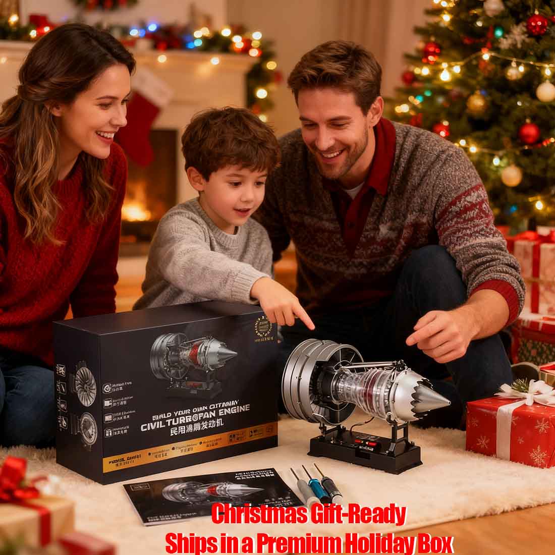 TECHING 1/12 Scale Dual Spool Cutaway Turbofan Engine Model Kits Build your Own Jet Engine Kit That Runs 300+pcs DM121 - stirlingkit