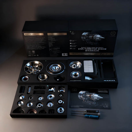 TECHING 1/12 Scale Dual Spool Cutaway Turbofan Engine Model Kits Build your Own Jet Engine Kit That Runs 300+pcs DM121