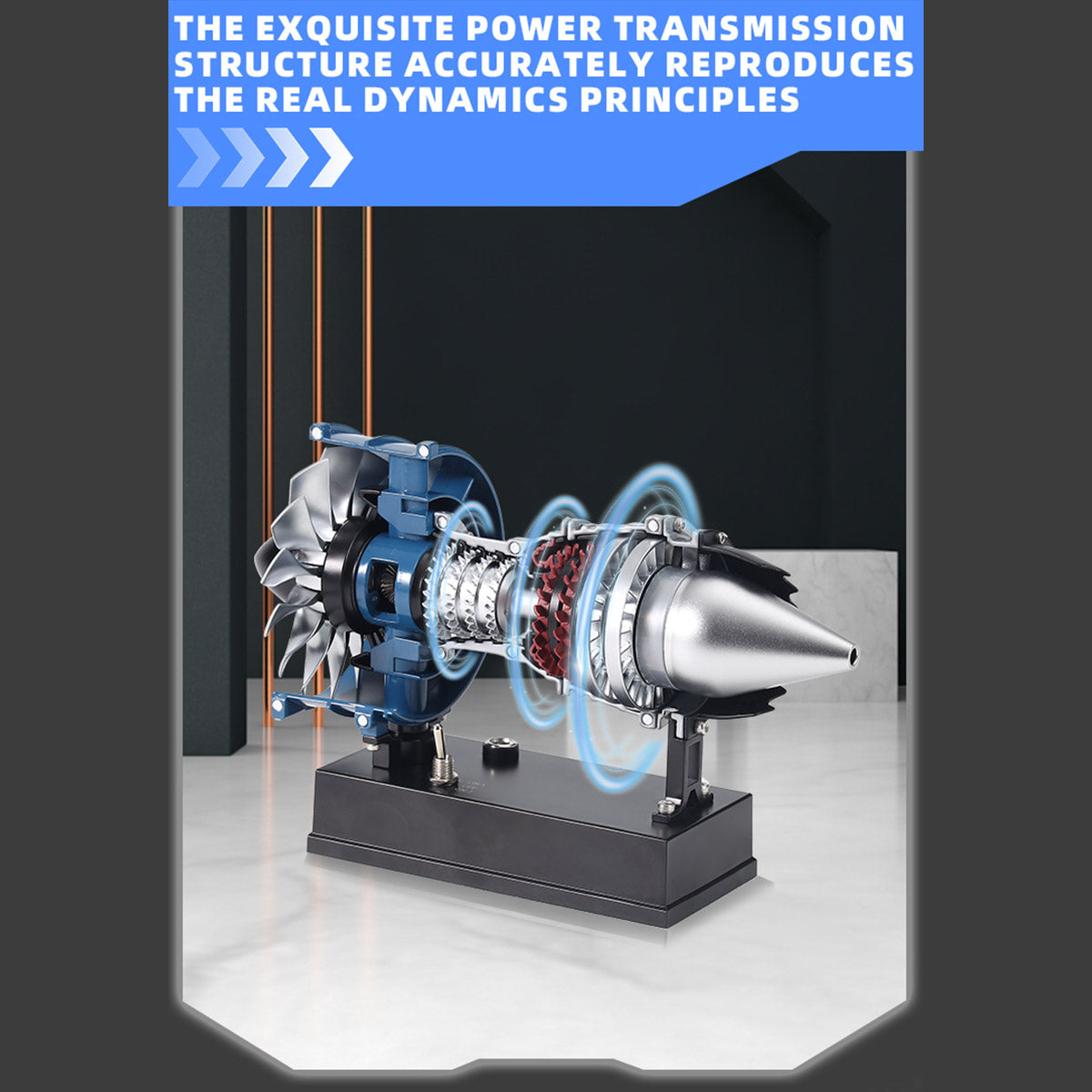 TECHING DM122 Build Your Own Mini Cutaway Turbofan Engine Model Kit – Functional STEM Gift for Future Engineers - stirlingkit