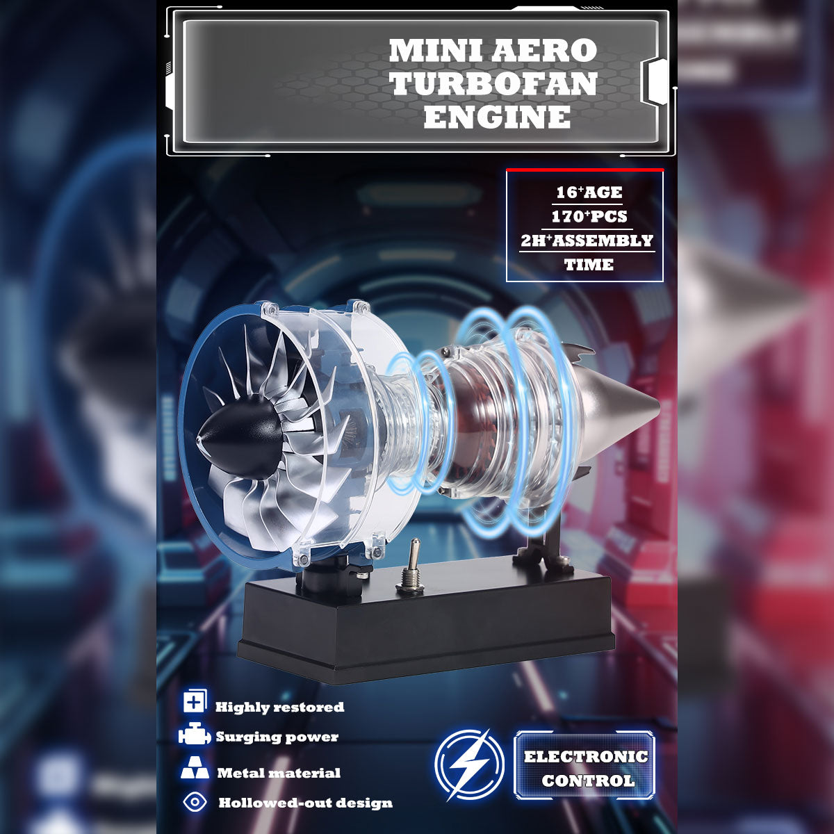 TECHING DM122 Build Your Own Mini Cutaway Turbofan Engine Model Kit – Functional STEM Gift for Future Engineers - stirlingkit