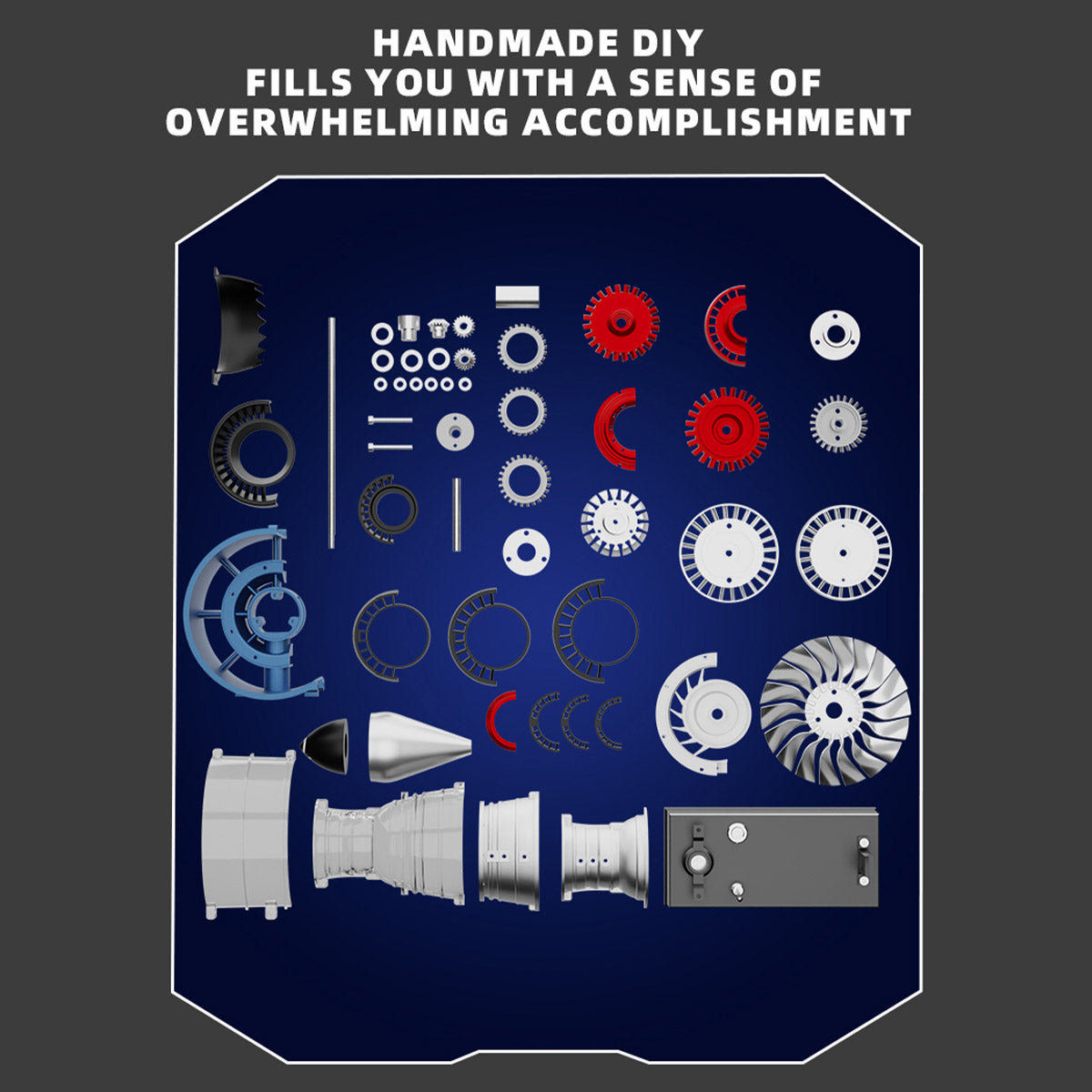 TECHING DM122 Build Your Own Mini Cutaway Turbofan Engine Model Kit – Functional STEM Gift for Future Engineers - stirlingkit
