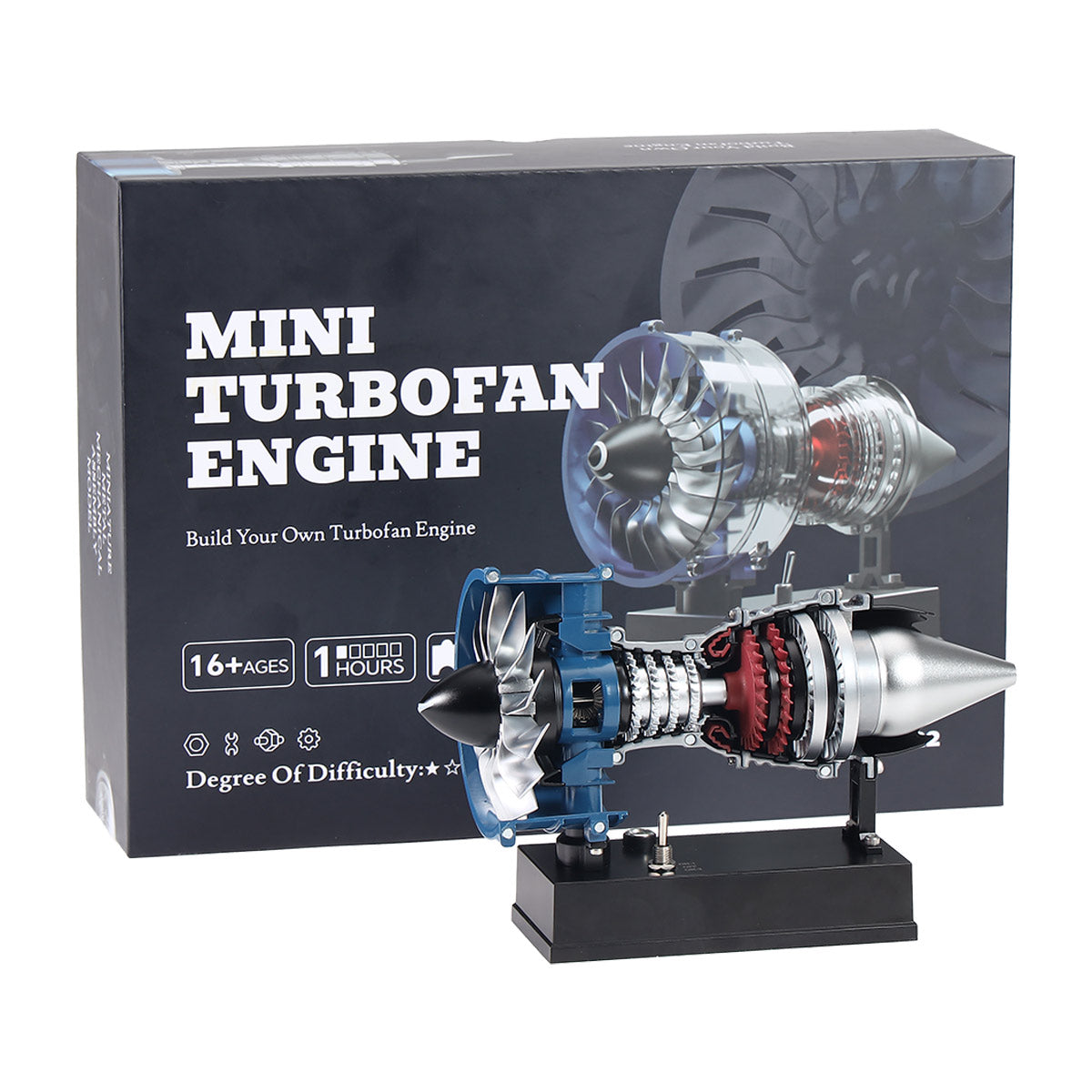 TECHING DM122 Build Your Own Mini Cutaway Turbofan Engine Model Kit – Functional STEM Gift for Future Engineers - stirlingkit